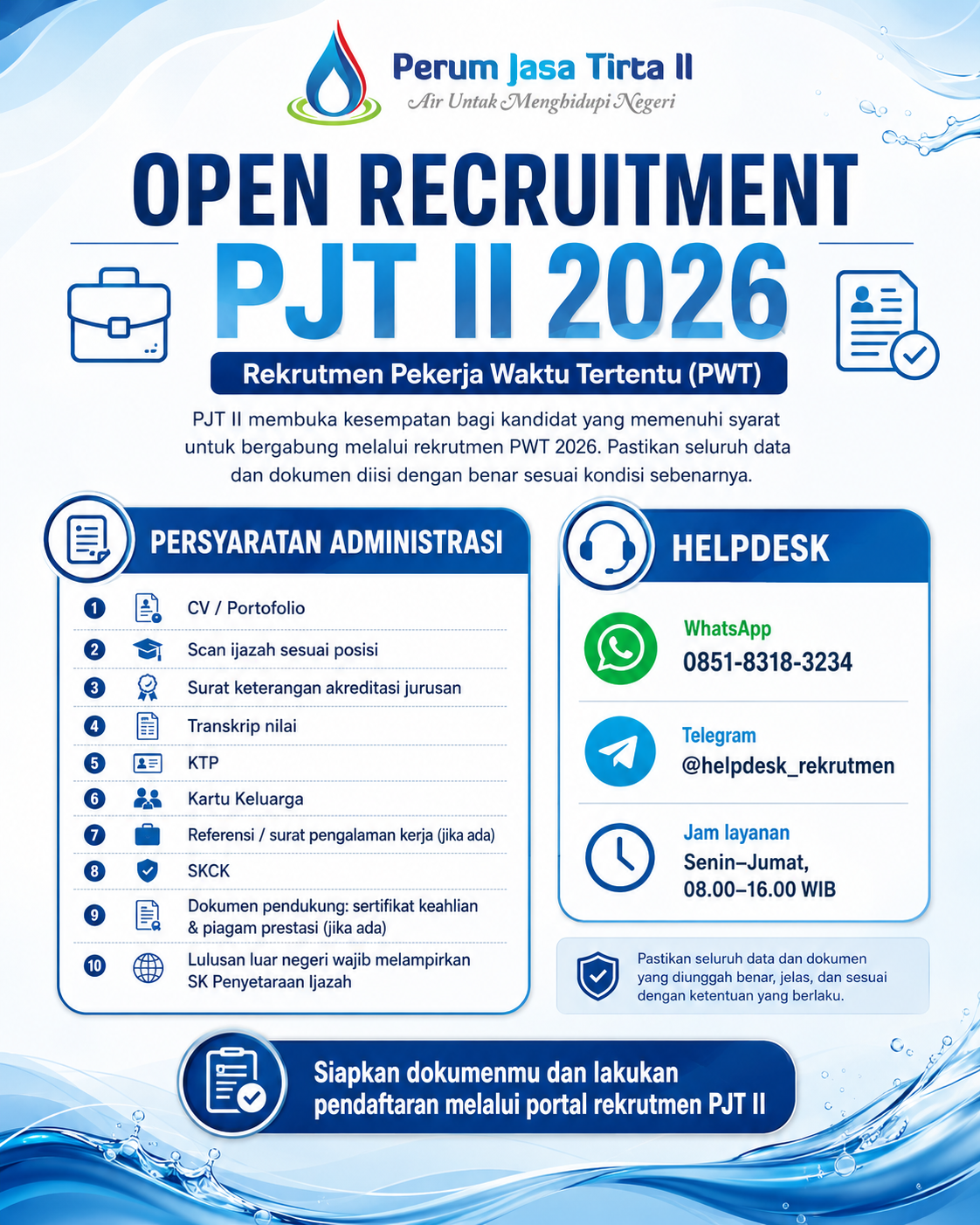 PJT II Buka Rekrutmen Pekerja Waktu Tertentu 2026, Simak Persyaratan Administrasinya