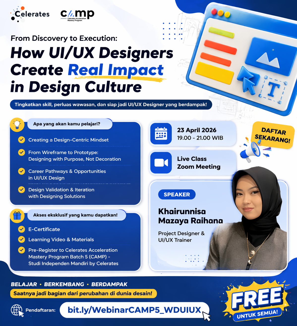 Webinar Gratis: Bagaimana Desainer UI/UX Membuat Dampak Nyata dalam Budaya Desain